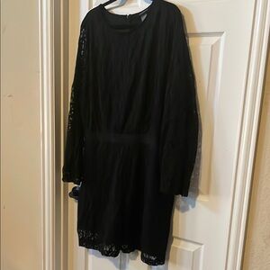 Ashley Stewart black lace shorts romper, size 26